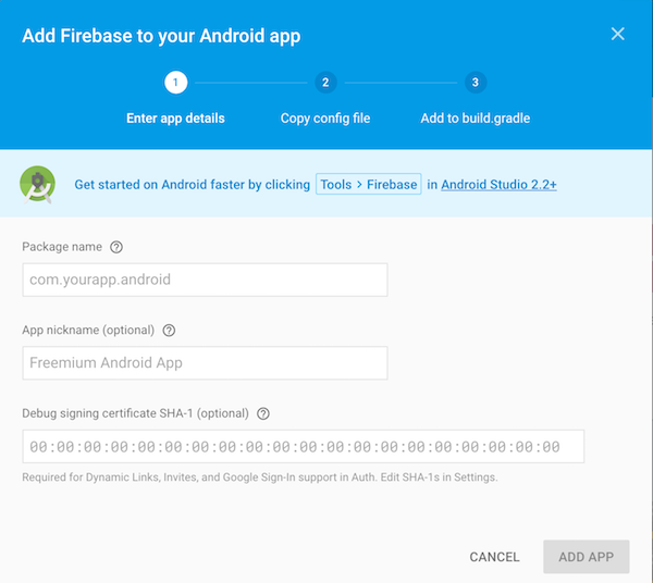 Add Firebase to Android App