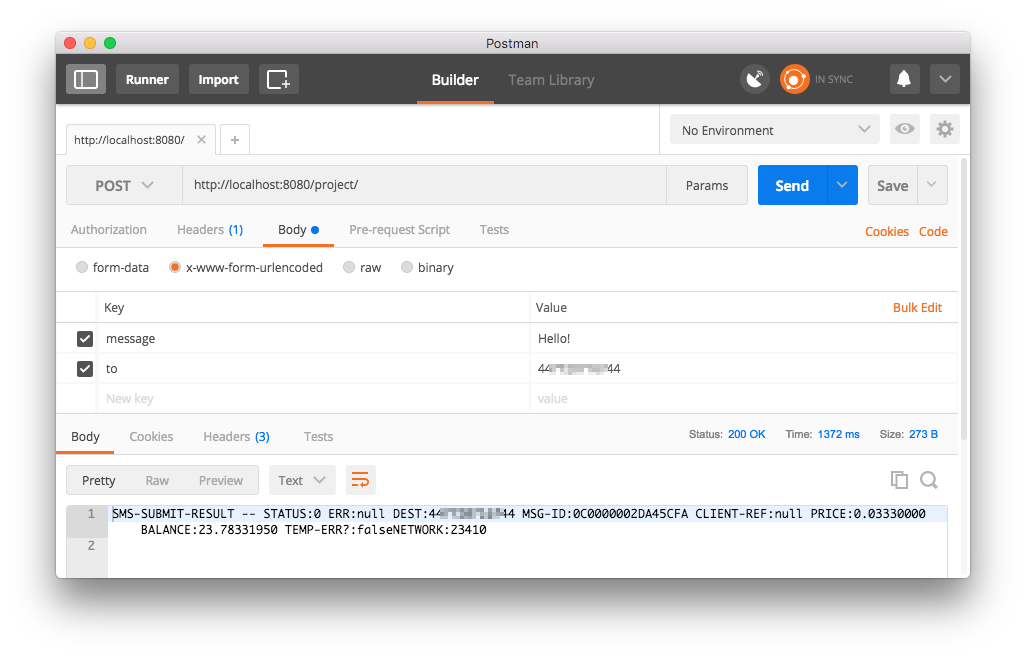 Making a request with Postman