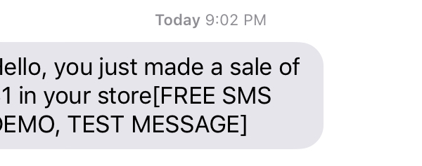 SMS notification