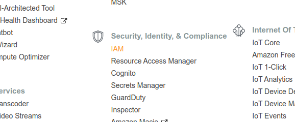 Select IAM Management Console